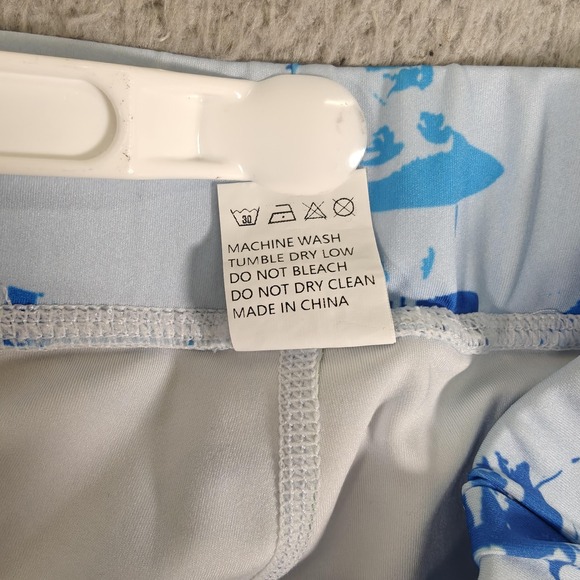 Asaali Jean Co Leggings Womens Small Blue White Mugshot Print Stretch Pants - Picture 5 of 10